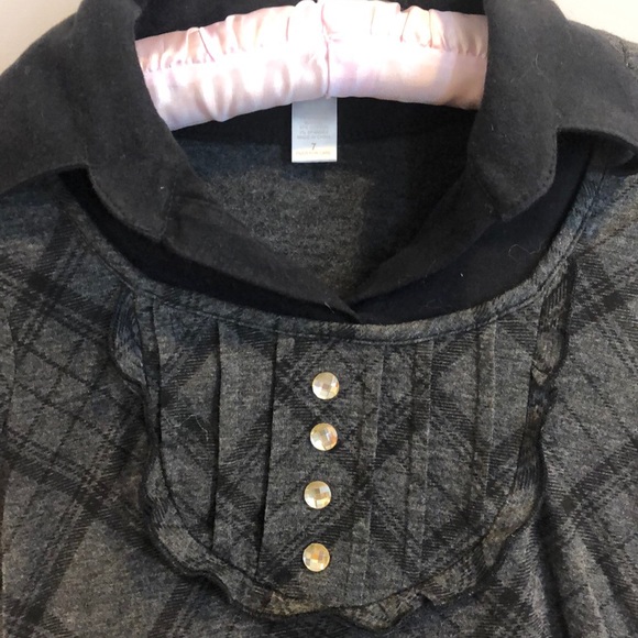 Limited Too Gray Plaid Dress Sz 7 - Picture 2 of 4